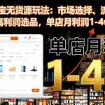 （16445期）2025淘宝无货源玩法：市场选择、流量起爆、高利润选品，单店月利润1-4w