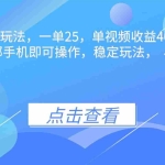（16446期）抖音手游野路子玩法，一单25，单视频收益4000+，日入几千轻轻松松，一…