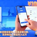 （16441期）TEMU开店全流程实操课，覆盖店铺注册、运营准备、发货物流，单店月入过万