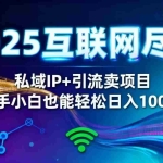 （16485期）2025网创尽头王炸项目！私域 IP + 精准引流，新手小白在家躺赚日入 1000+