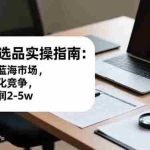 （16523期）亚马逊选品实操指南：精准锁定蓝海市场，避开同质化竞争，店铺月利润2-5w