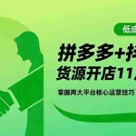 （16546期）拼多多+抖店无货源开店11月玩法：掌握两大平台核心运营技巧，低成本高回报