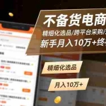 （16577期）不备货电商玩法：精细化选品/跨平台采购/规避处罚，新手月入10万+终极玩法