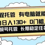 （16652期）全程托管 解放双手，小白日入130+，视频号 0门槛上手实操