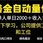 （16653期）2025超前美金自动量化！单人单日收益1000+，线下学习，支持实地考察