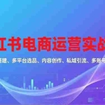 （16695期）小红书电商运营实战课，店铺搭建、多平台选品、内容创作、私域引流、多账号运营等玩法