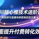 （16688期）千川随心推技术进阶课，短视频与直播场景精准投放方案，全面提升付费转化效率