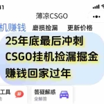 （16735期）12月年底抓紧最后一个月，用CSGO游戏挂机捡漏掘金赚钱掘金，一部手机轻松日入500+