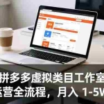 （16748期）2025 拼多多虚拟类目工作室实操：矩阵运营全流程，月入 1-5W 拆解