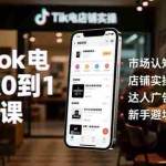 （16818期）TikTok电商从0到1体系课，市场认知、店铺实操、达人广告，新手避坑稳赚美金