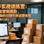 （16700期）拼多多实战训练营：从基础运营到高阶，建立可复制的日销千单运营体系（更新11月）