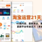 （16701期）淘宝运营21天实战营，45期内容、最新算法、案例复盘，紧跟平台年入百万（更新11月）