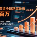 （16842期）小红书带货全链路高阶课，选品爆破、笔记裂变、直播推广，实现多店月销百万(更新25年12月)