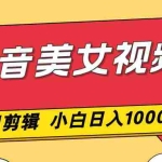 （16873期）抖音美女视频，一刀不剪，两分钟一条视频，小白轻松上手，日入1000