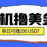 （16886期）最新手机撸美金项目，单日产值·100U+，将会是2026年最新的风口项目  目前在搞的人比较少