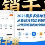 （16894期）2025拼多多爆单系统课，从新品冷启动到日销千单、从亏损到盈利的全链路（更新12月）