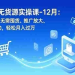 （16932期）拼多多无货源实操课-12月：开店选品、无需囤货、推广放大、原价上活动，轻松月入过万