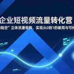 （16959期）企业短视频流量转化营，构建“海陆空”立体流量矩阵，实现从0到1的破局与可持续增长