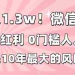 （16969期）日入1.3w！微信推客，首批红利，未来10年最大的风口，0门槛，人人可做！
