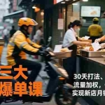 （17019期）外卖三大平台爆单课，30天打法、活动策划、流量加权，快速冷启动，实现新店月销破3000单