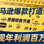 （17021期）亚马逊爆款打造课，大促节点、全年规划、淡旺季打法，把握销售节奏，实现年利润百万级