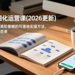 （17060期）抖店精细化运营课(2026更新)，从基础认知到高阶策略的可落地实操方法，实现稳定日出百单