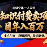 （17219期）2026年卖项目年入百万，AI智能体个人IP-精准引流-稳定项目-转化成交