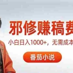 （17170期）茄小说赚稿费邪修玩法无需成本，日入1000+，超级简单！