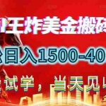 （17152期）2026美金搬砖新项目，单日收益1500-4000+，长期绿色稳定，彻底告别死工资，用副业改写人生！