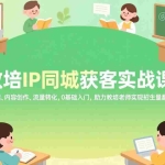 （17341期）教培IP同城获客实战课，IP打造、内容创作、流量转化，0基础入门，助力教培老师实现招生量翻倍