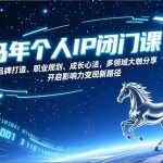 （17330期）马年个人IP闭门课，品牌打造、职业规划、成长心法，多领域大咖分享，开启影响力变现新路径