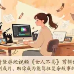 （17305期）剧情竖屏短视频《女人不易》剪辑课：从素材到成片、助你成为能驾驭复杂故事的剪辑师