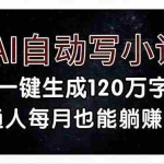（17372期）AI自动写小说，一键生成120万字，普通人每月也能躺赚2w+