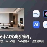 （17371期）室内外设计AI实战系统课，ComfyUI工作流、Krita改图、CAD智能体，全流程赋能