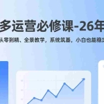 （17355期）拼多多运营必修课-26年2月，十大模块、从零到精、全景教学，系统筑基，小白也能稳定日出百单