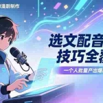 （17477期）2026字字动画AI漫剧制作-1期，选文配音剪辑技巧全覆盖，一个人就能批量产出爆款漫剧