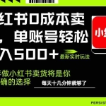（17462期）小红书0成本AI卖货，单账号轻松日入500+，完全托管AI，可矩阵放大