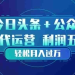（17617期）头条加公众号 托管代运营 利润分成模式 轻松月入过万