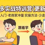 （17654期）拼多多实战特训营(更新3月)：不管是新手入门或老商家冲量，都有实操方法，跟着学，少走弯路