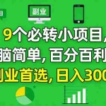 （17765期）10个必赚小项目，百分百有利润，无脑简单，副业首选，日入300+