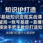 （17741期）零基础知识IP变现实战课：认知破局→账号基建→直播变现，6大模块手把手教你打造知识IP