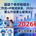 （17808期）超级个体终极组合-更新：AI嵌入工作流+IP做成体系，2026一起破局，要么升级要么被淘汰