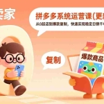 （17807期）拼多多系统运营课(更新3月)，从0起店到爆款复制，快速实现稳定日销千单，月利润破5万