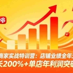 （17805期）拼多多商家实战特训营：店铺业绩全年无淡季，年增长200%+单店年利润突破百万(26年3月更新)