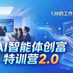 （17833期）AI智能体创富训练营2.0：3天闭门直播+视频课+工具库，从0到1搭建智能体附138个工作流