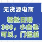 （17983期）无货源电商，一件代发，日赚300，附详细实操教程