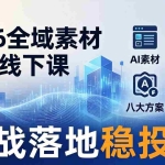 （17942期）2026全域素材破局线下课：AI素材+全域内容+八大方案+三大SOP，实战落地稳投产
