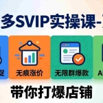 （17912期）拼多多SVIP实操课-26年4月，截流卡大促+无痕涨价+无限群爆款+AI赋能爆单新玩法，带你打爆店铺
