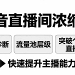 （17905期）抖音直播间浓缩课：账号诊断+流量池层级，突破个位数直播间，快速提升主播能力