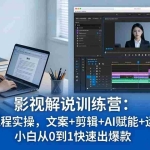 （18053期）影视解说特训营：46节全流程实操，文案+剪辑+AI赋能+运营避坑，小白从0到1快速出爆款